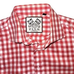 Thomas Pink Gingham Collection Red Men Size S/M Old Money Ivy League‎ Date Night